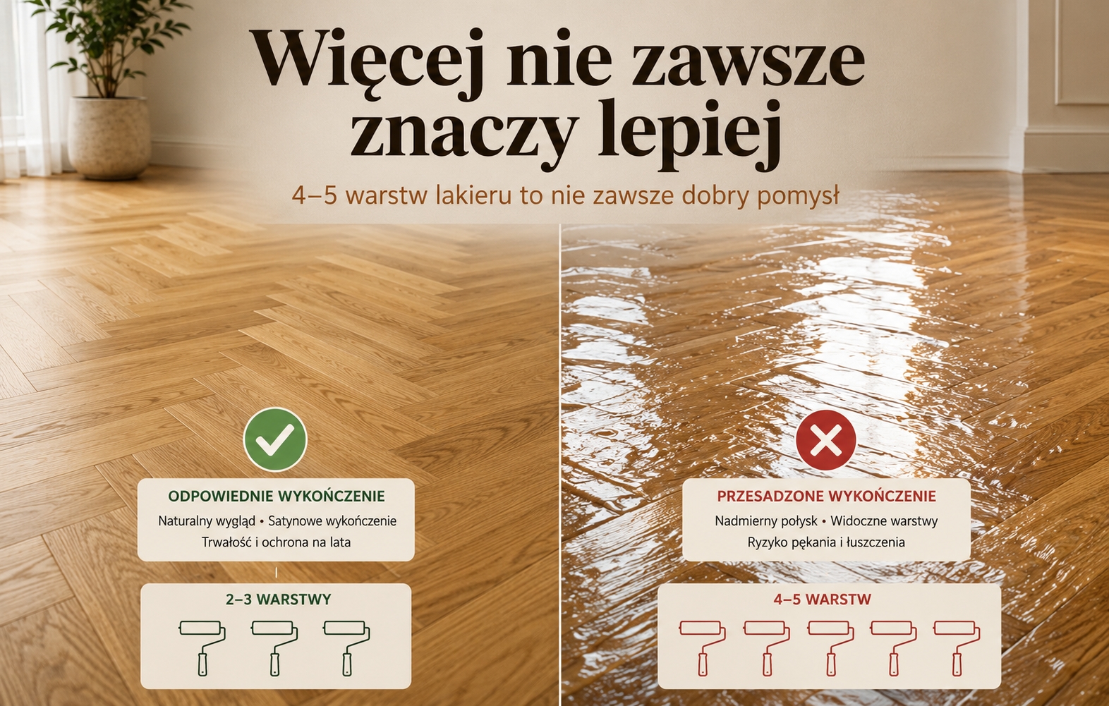 Pięć Warstw Lakieru na Podłodze